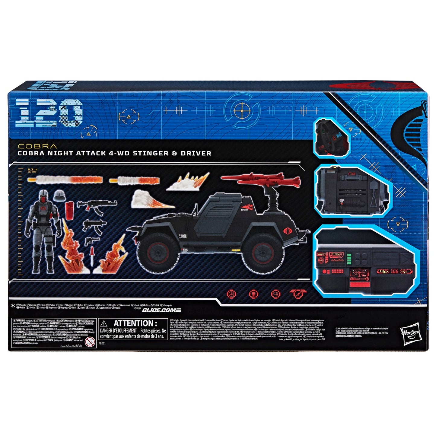 G.I. Joe Classified Series, Cobra Night Attack 4-WD Stinger & Driver, 120