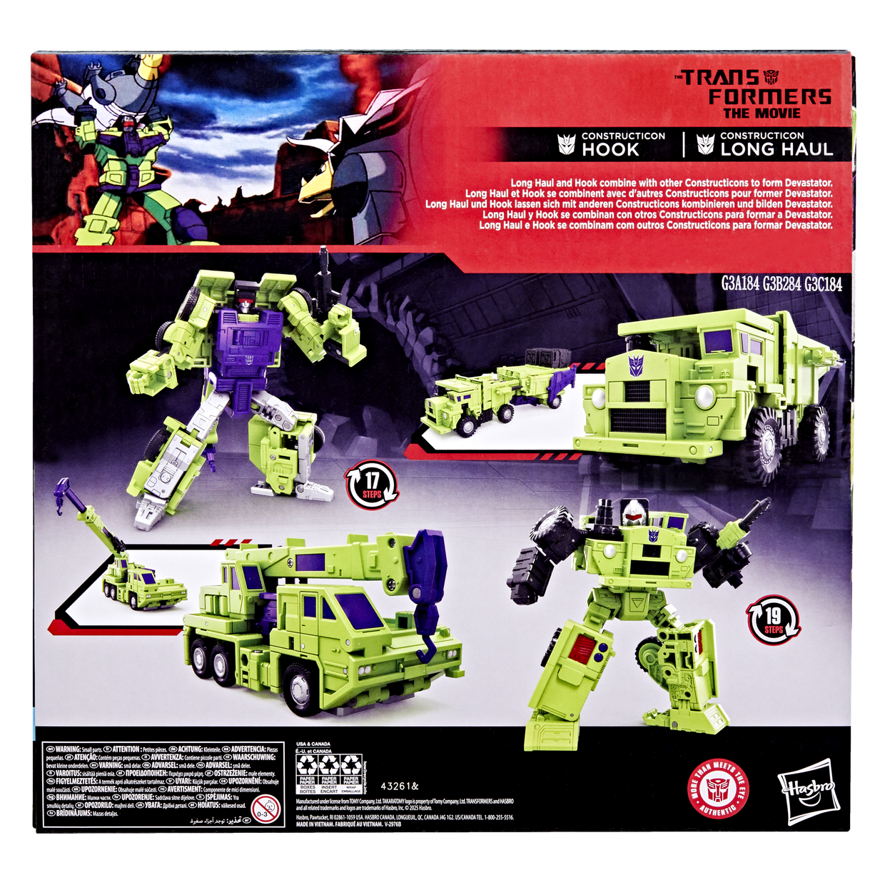 (Pre-order) Transformers Studio Series The Transformers: The Movie Constructicon Long Haul & Constructicon Hook