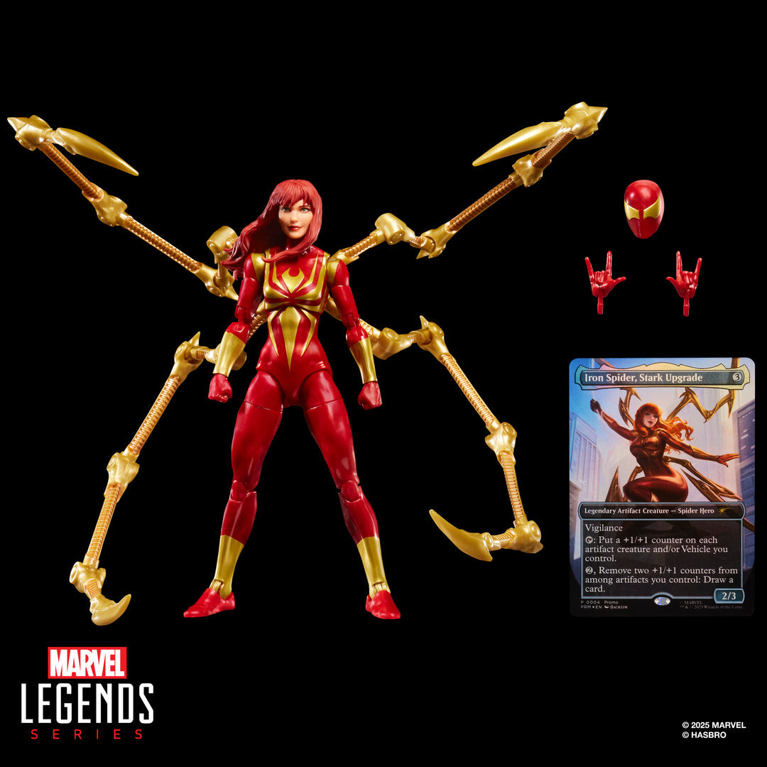 (Pre-Order) Marvel Legends Series Magic: The Gathering Mary Jane Watson (Iron Spider), 6" Spider-Man Action Figure; Exclusive Foil Trading Card