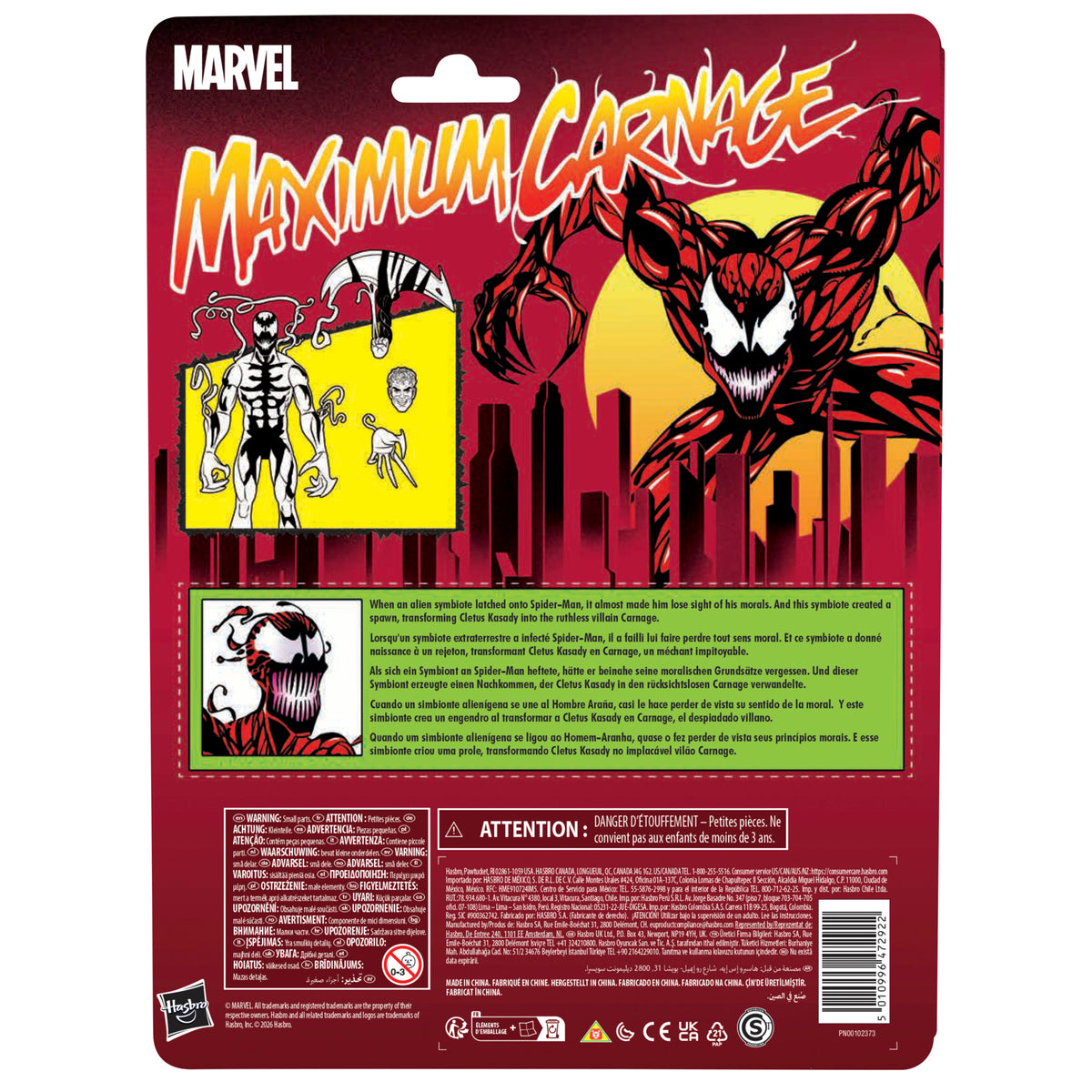 (Pre-Order) Marvel Legends Retro Cardback Carnage - Maximum Carnage