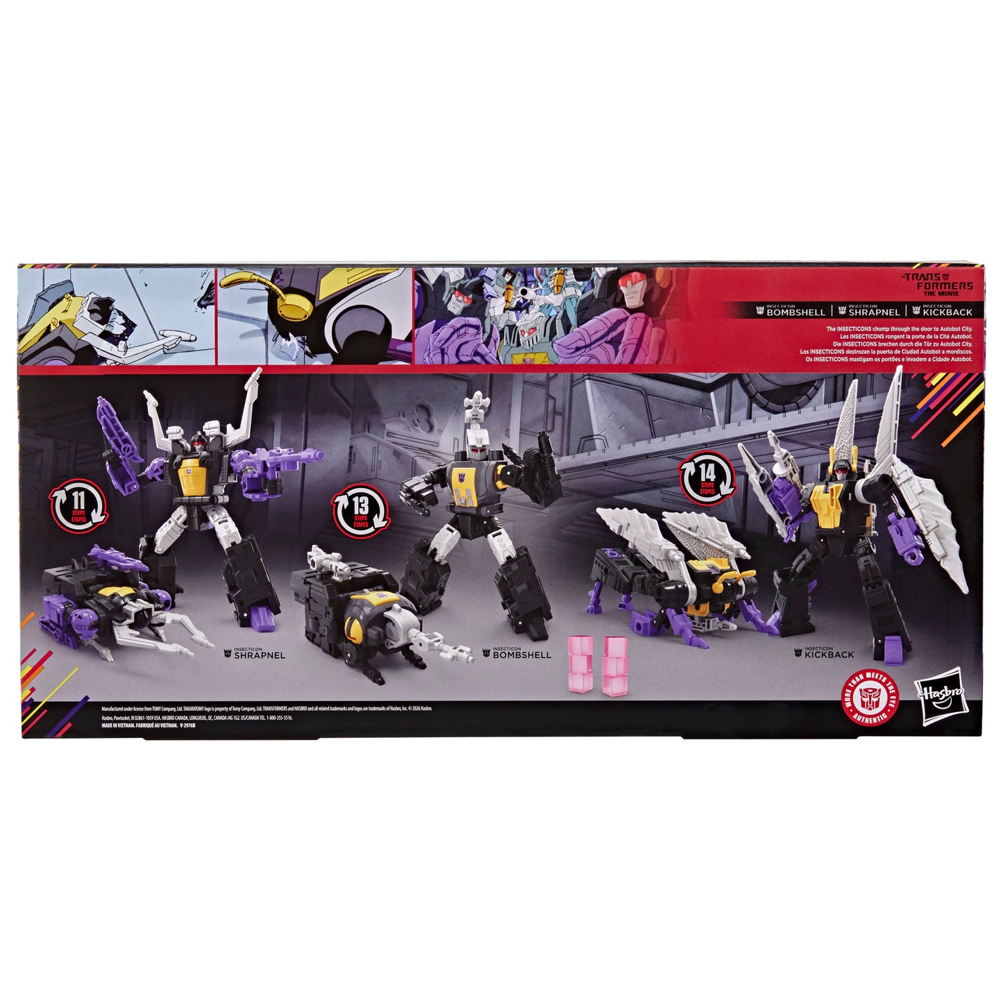 (Pre-Order) Transformers Studio Series The Transformers: The Movie MTMTE Collection Insecticon Bombshell, Insecticon Shrapnel, & Insecticon Kickback