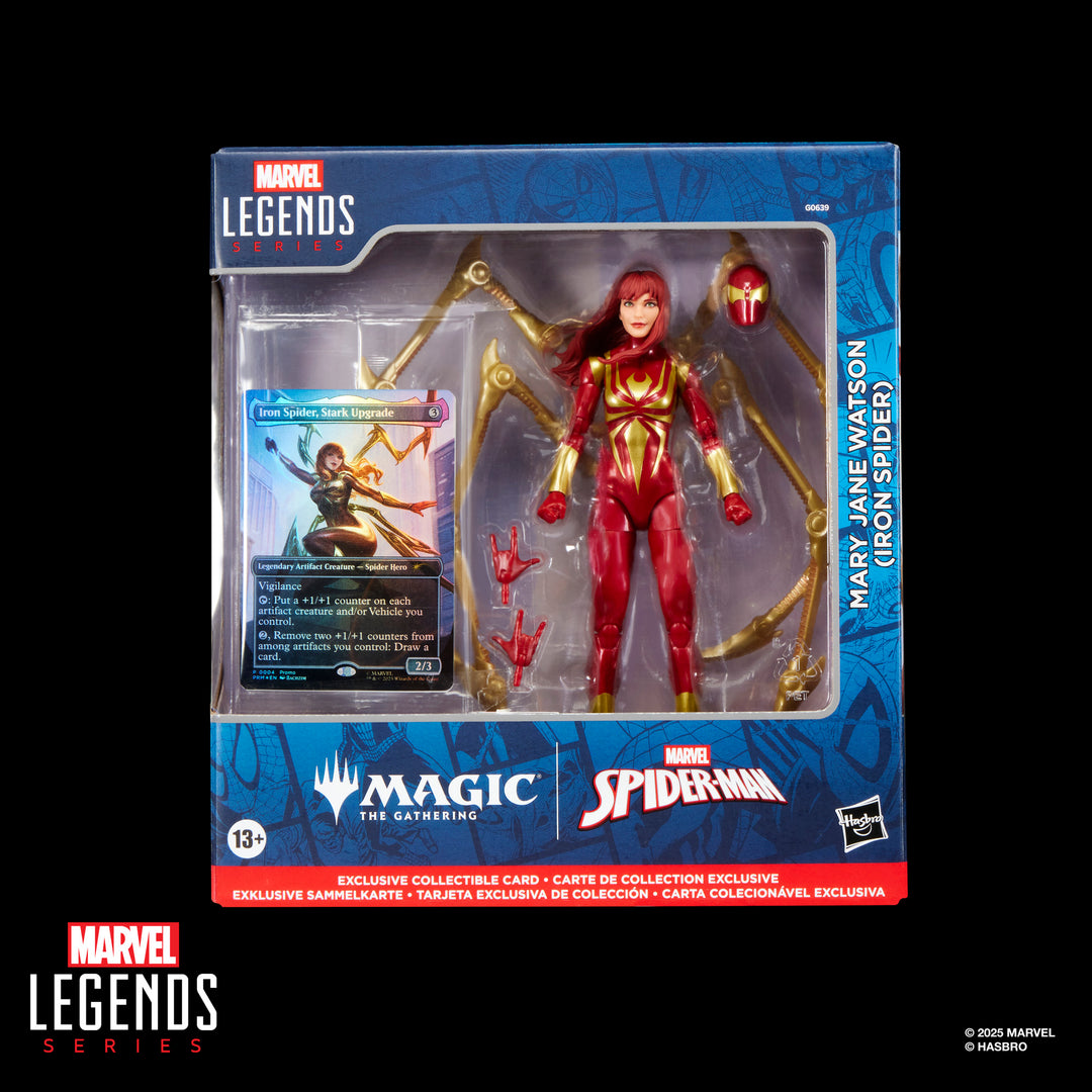 (Pre-Order) Marvel Legends Series Magic: The Gathering Mary Jane Watson (Iron Spider), 6" Spider-Man Action Figure; Exclusive Foil Trading Card