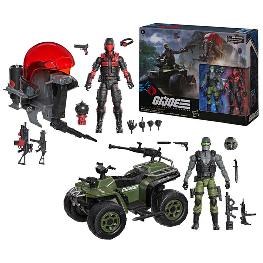 (Pre-Order) G.I. Joe Classified Series #218, Snake Eyes & Varmint ATV Vs. Stealth Viper & Cobra Stealth Flight Pod (Trubble Bubble)