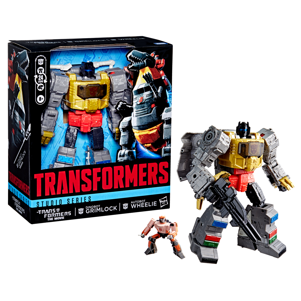 Transformers Studio Series The Transformers: The Movie Dinobot Grimlock and Autobot Wheelie