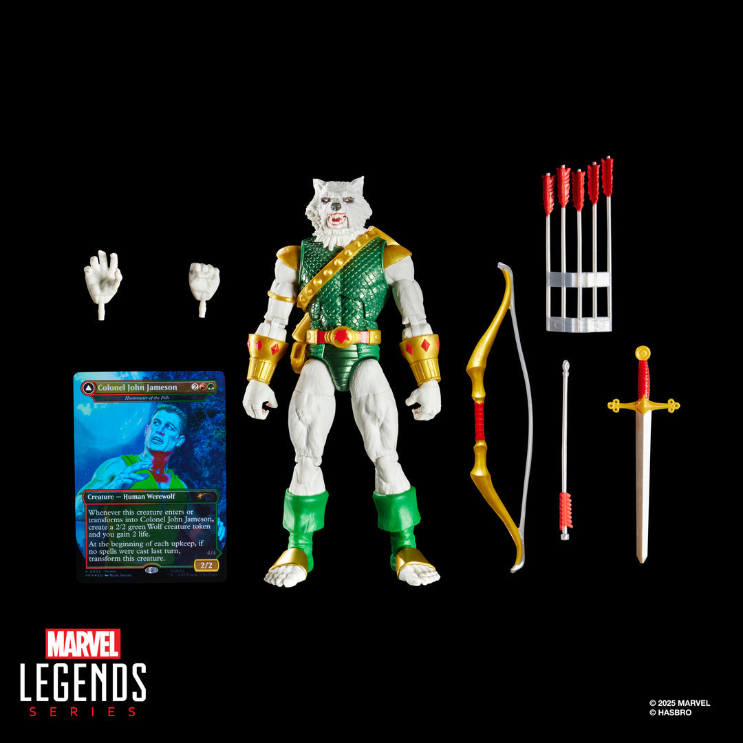 (Pre-Order) Marvel Legends Series Magic: The Gathering Man-Wolf, 6" Spider-Man Action Figure plus Exclusive Foil Trading Card